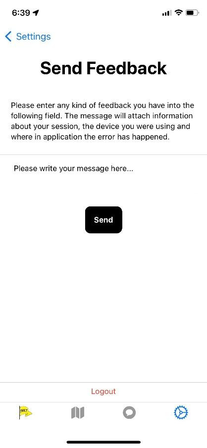 Send Feedback Screen