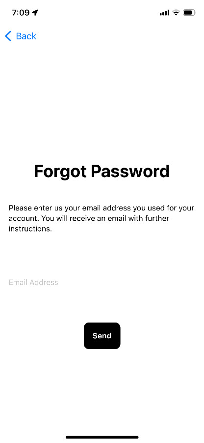 Application Forgot Passoword