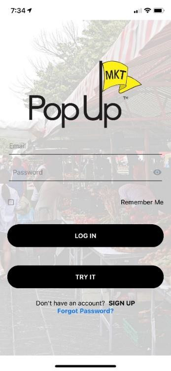 Home Screen - Sign Up