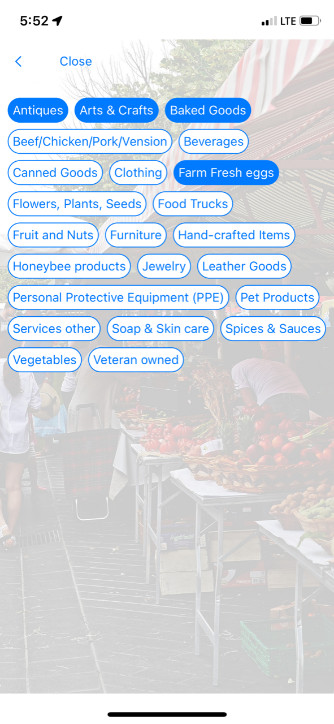 Sign Up User Goods Setup Screen