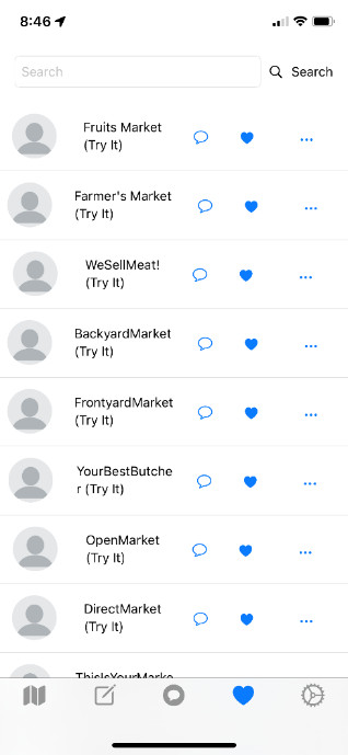 Favorites Screen