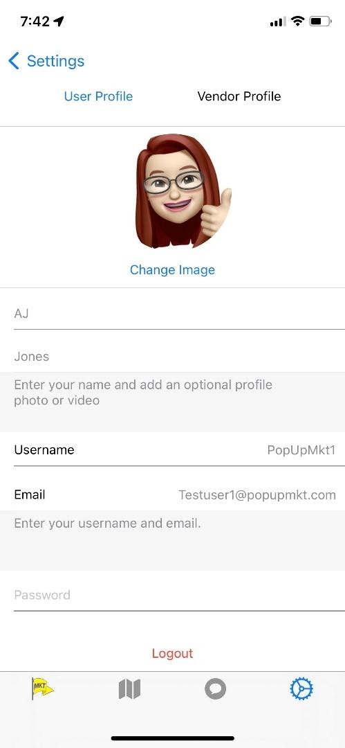 Settings Screen (User)