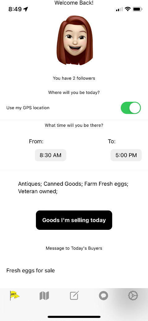 Pop Up Setup Screen